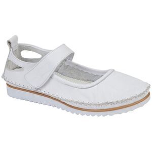 Mod Comfys Womens/Ladies Softie Leather Casual Shoes / White
